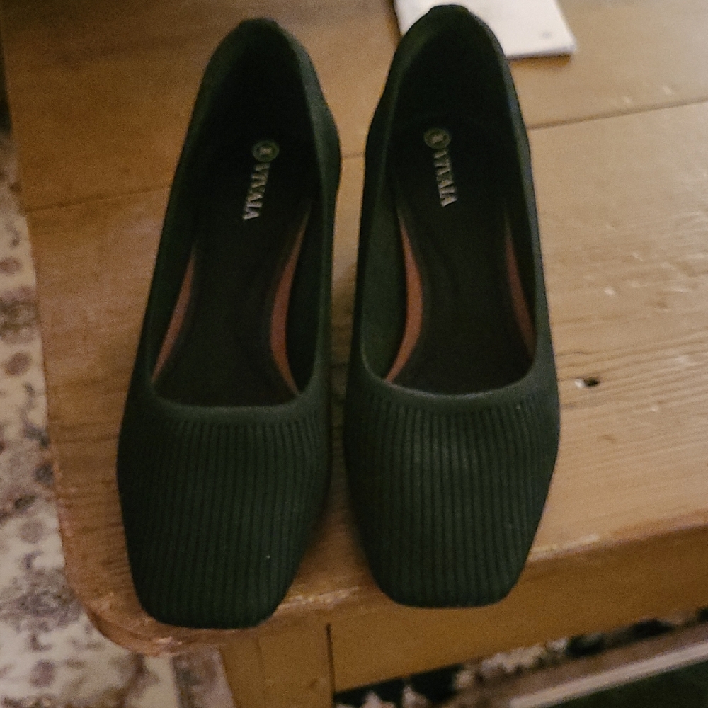 Vaneli Black Knit Slip-On Flats